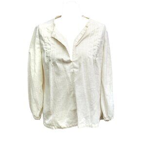 Vintage 70s Boho Prairie Peasant Top – Embroidered Rose Sleeve & Slit Neck
